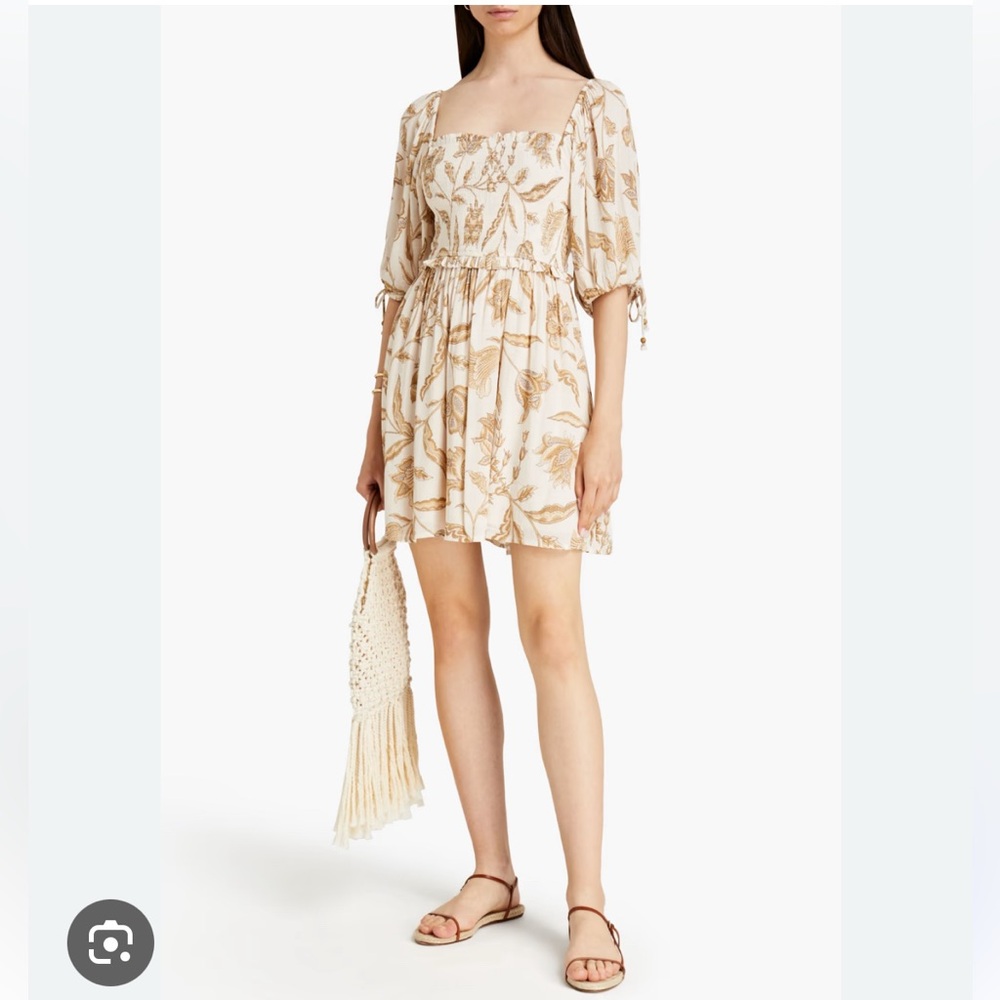 Tigerlily Floral Print Shirred Dress
